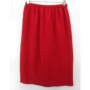 Maggie Shepherd Skirt Medium Straight Pencil Midi Pull On Slit Holiday